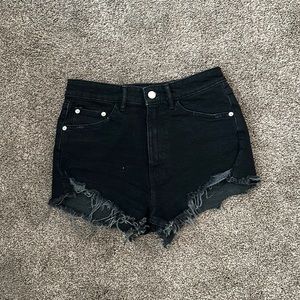 Zara black jean shorts
